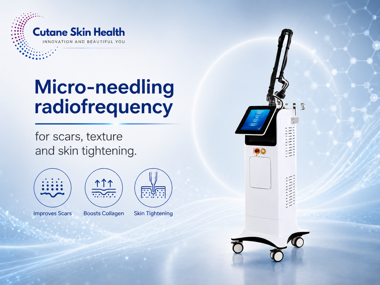 RF fractional laser skin resurfacing device